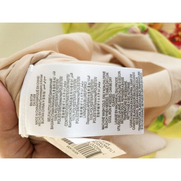 BCBG Maxazria Floral Print Yellow Tunic Dress XS/S Lightweight Lined - Picture 6 of 10